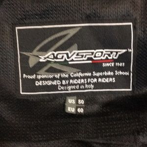 Heavy leather AGV Sport motorcycle jacket- Black